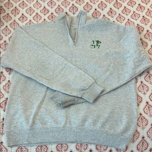 Roller Rabbit Light Gray Zip-Up Sweater
